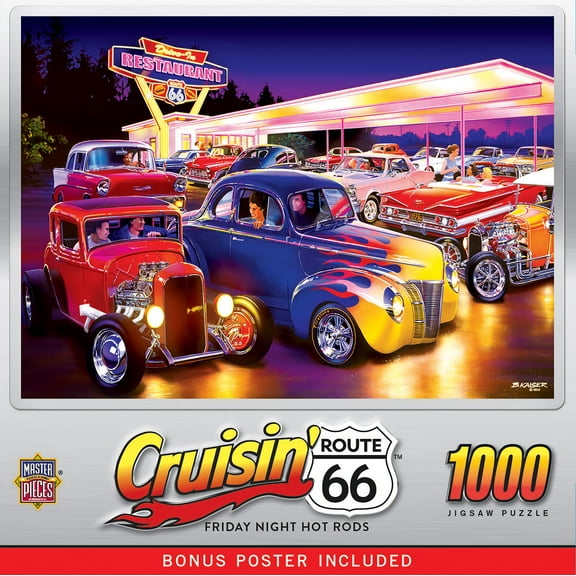 MasterPieces 1000 Piece Puzzle - Friday Night Hot Rod's - 19.25"x26.75"