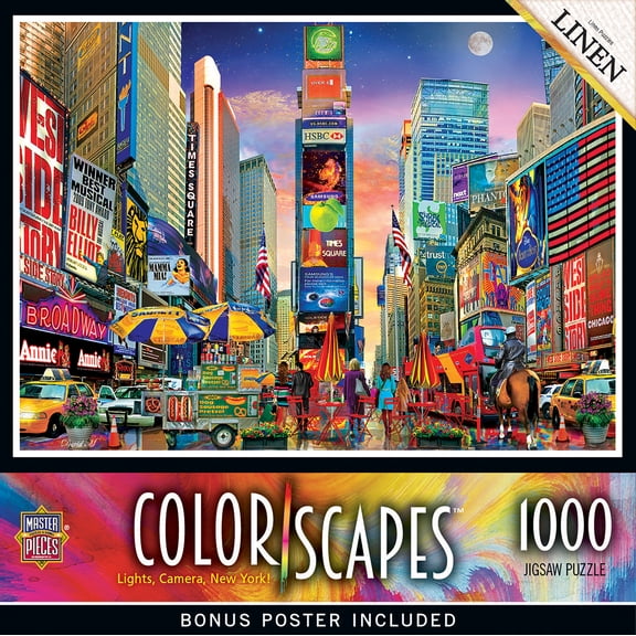 MasterPieces 1000 Piece Puzzle - Lights, Camera, New York! - 19.25"x26.75"