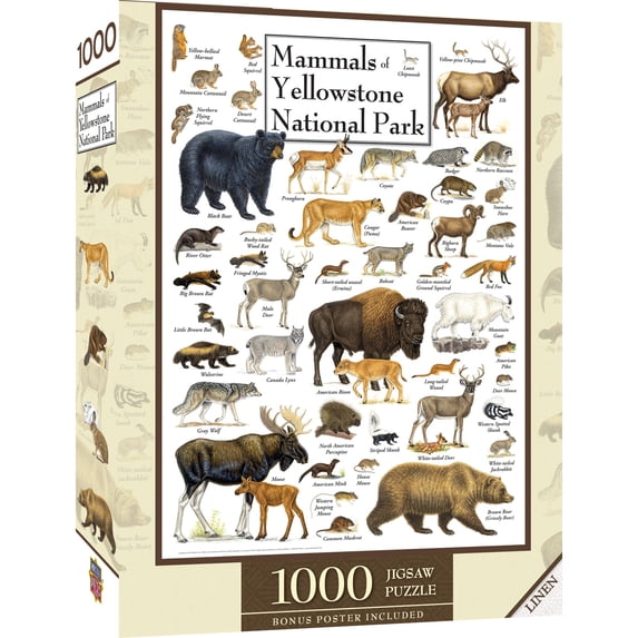 MasterPieces 1000 Piece Puzzle - Mammals of Yellowstone - 19.25"x26.75"