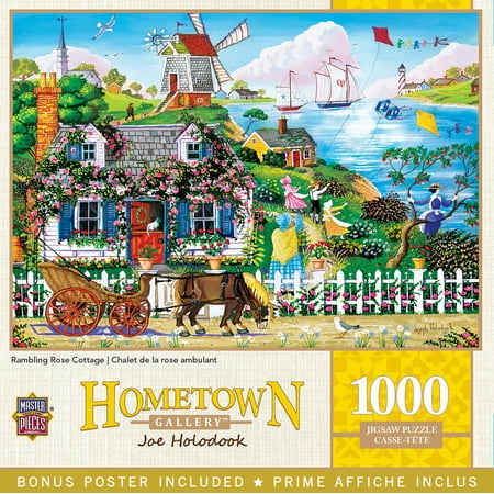 MasterPieces 1000 Piece Puzzle - Rambling Rose Cottage - 19.25"x26.75"