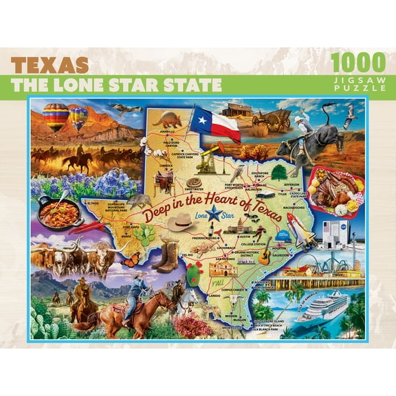 MasterPieces 1000 Piece Puzzle - Texas The Lone Star State - 19.25"x26.75"