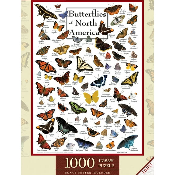 MasterPieces 1000 Piece Puzzle for Adults - Butterflies of North America