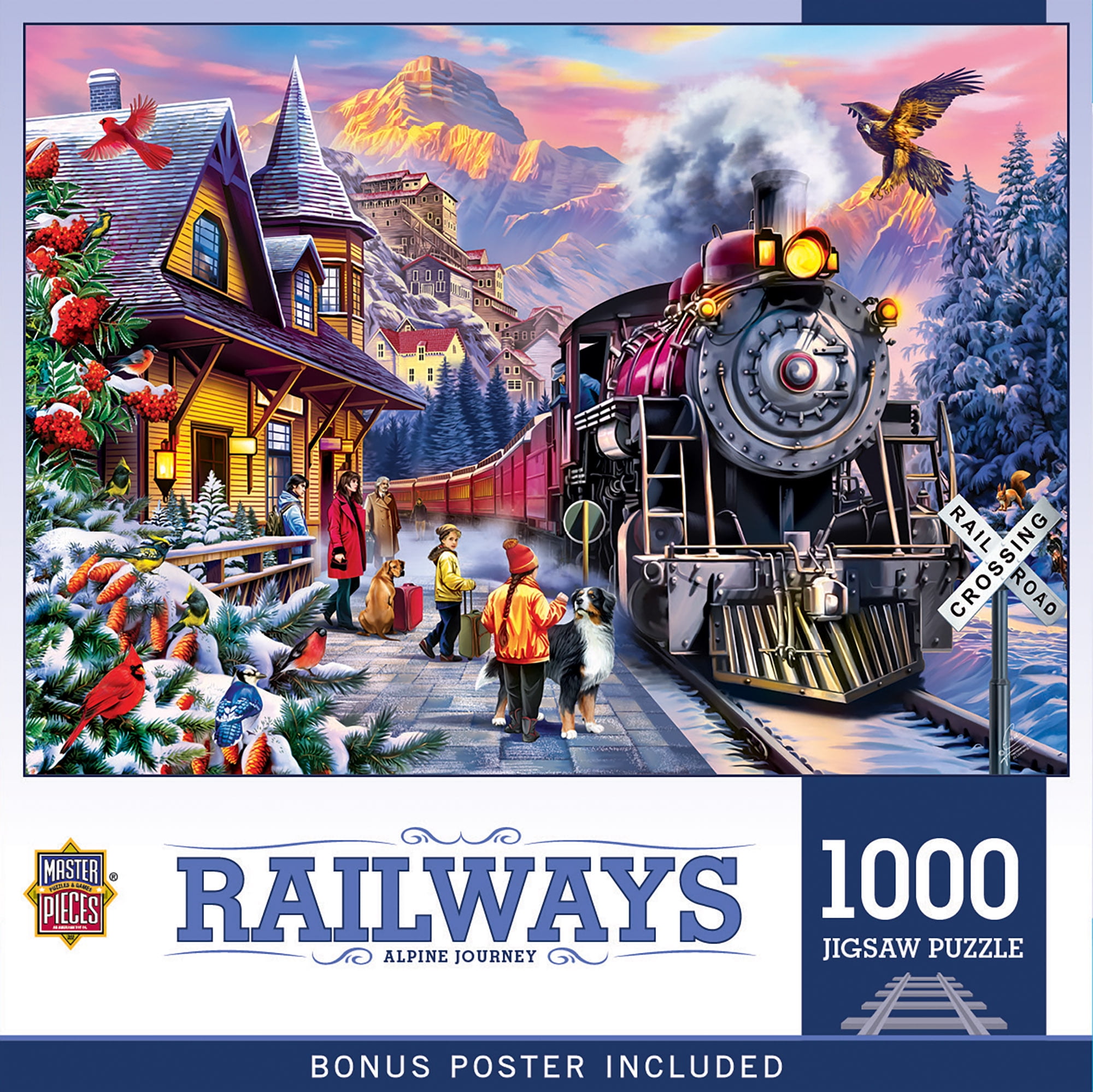 MasterPieces 1000 Piece Train Jigsaw Puzzle - Alpine Journey Winter ...