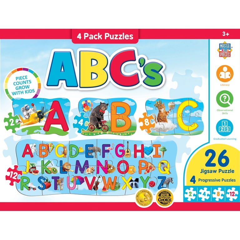 MasterPieces 26 Piece Jigsaw Puzzle for Kids - ABCs 4-Pack - 22.5