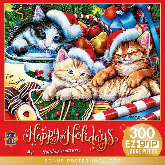 MasterPieces 300 Piece EZ Grip Christmas Jigsaw Puzzle - Holiday Treasures