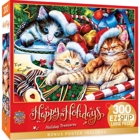 MasterPieces 300 Piece EZ Grip Christmas Jigsaw Puzzle - Holiday Treasures