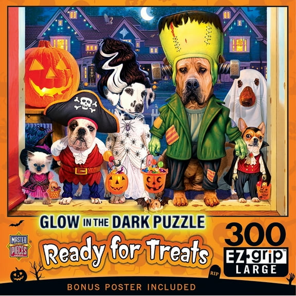 MasterPieces 300 Piece EZ Grip Halloween Puzzle - Ready for Treats - 18"x24"