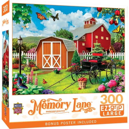 MasterPieces 300 Piece EZ Grip Jigsaw Puzzle - Barnyard Beauties - 18"x24"