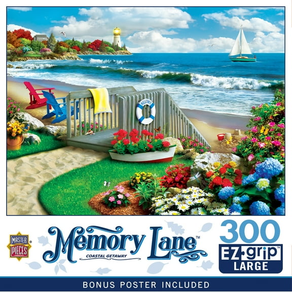 MasterPieces 300 Piece EZ Grip Jigsaw Puzzle - Coastal Getaway - 18"x24"