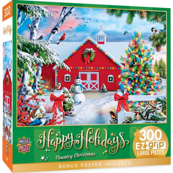 MasterPieces 300 Piece EZ Grip Jigsaw Puzzle - Country Christmas