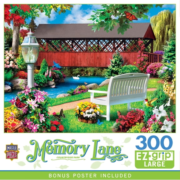 MasterPieces 300 Piece EZ Grip Jigsaw Puzzle - Country Park - Adult Easy Grip 18"x24"