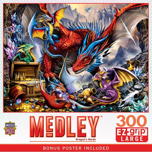MasterPieces 300 Piece EZ Grip Jigsaw Puzzle - Dragon's Horde - 18"x24"