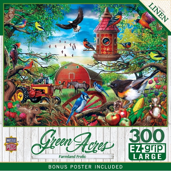 MasterPieces 300 Piece EZ Grip Jigsaw Puzzle - Farmland Frolic - 18"x24"