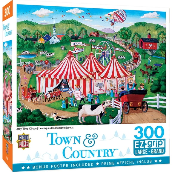 MasterPieces 300 Piece EZ Grip Jigsaw Puzzle - Jolly Time Circus - 18"x24"