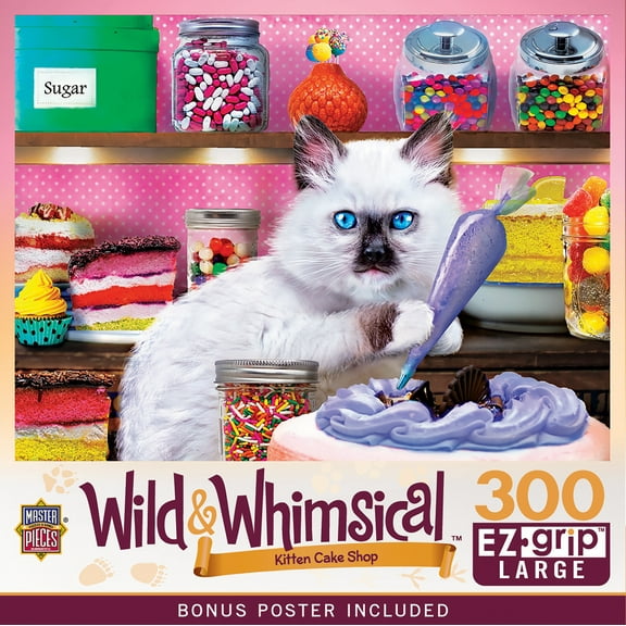 MasterPieces 300 Piece EZ Grip Jigsaw Puzzle - Kitten Cake Shop - 18"x24"
