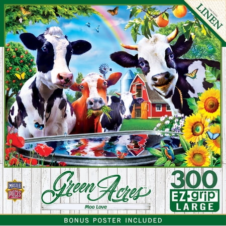 MasterPieces 300 Piece EZ Grip Jigsaw Puzzle - Moo Love - 18"x24"