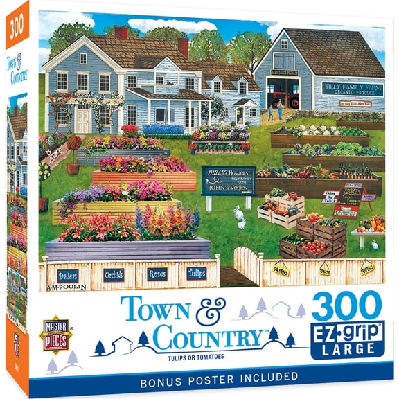 MasterPieces 300 Piece EZ Grip Jigsaw Puzzle - Tulips or Tomatoes - 18"x24"