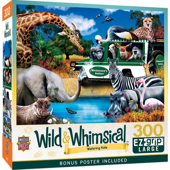 MasterPieces 300 Piece EZ Grip Jigsaw Puzzle - Watering Hole - 18"x24"