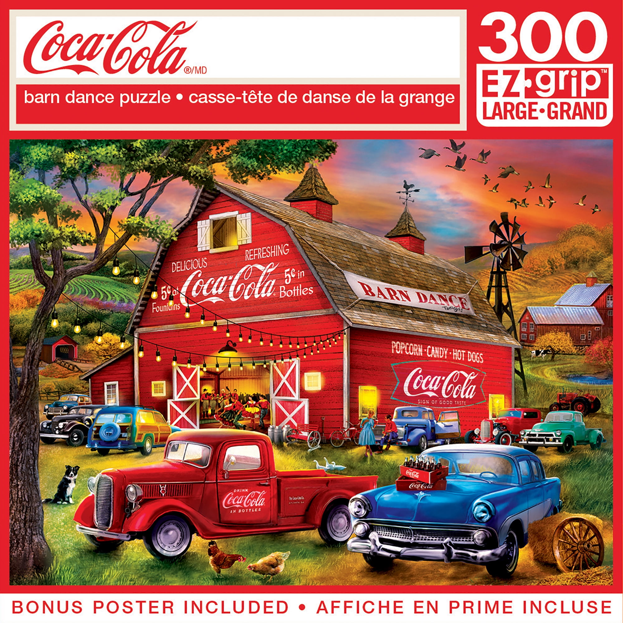 MasterPieces Coca-Cola EZ Grip Jigsaw Puzzle, 300 Piece, Country