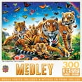 thumbnail image 1 of MasterPieces 300 Piece EZ Grip Puzzle - Tiger & Butterflies - 18"x24", 1 of 6