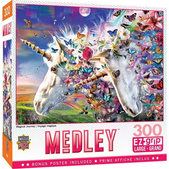 MasterPieces 300 Piece EZ Grip Puzzle - Unicorns & Butterflies - 18"x24"