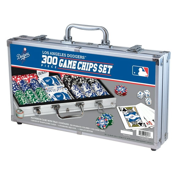 MasterPieces 300 Piece Poker Chip Set - MLB Los Angeles Dodgers