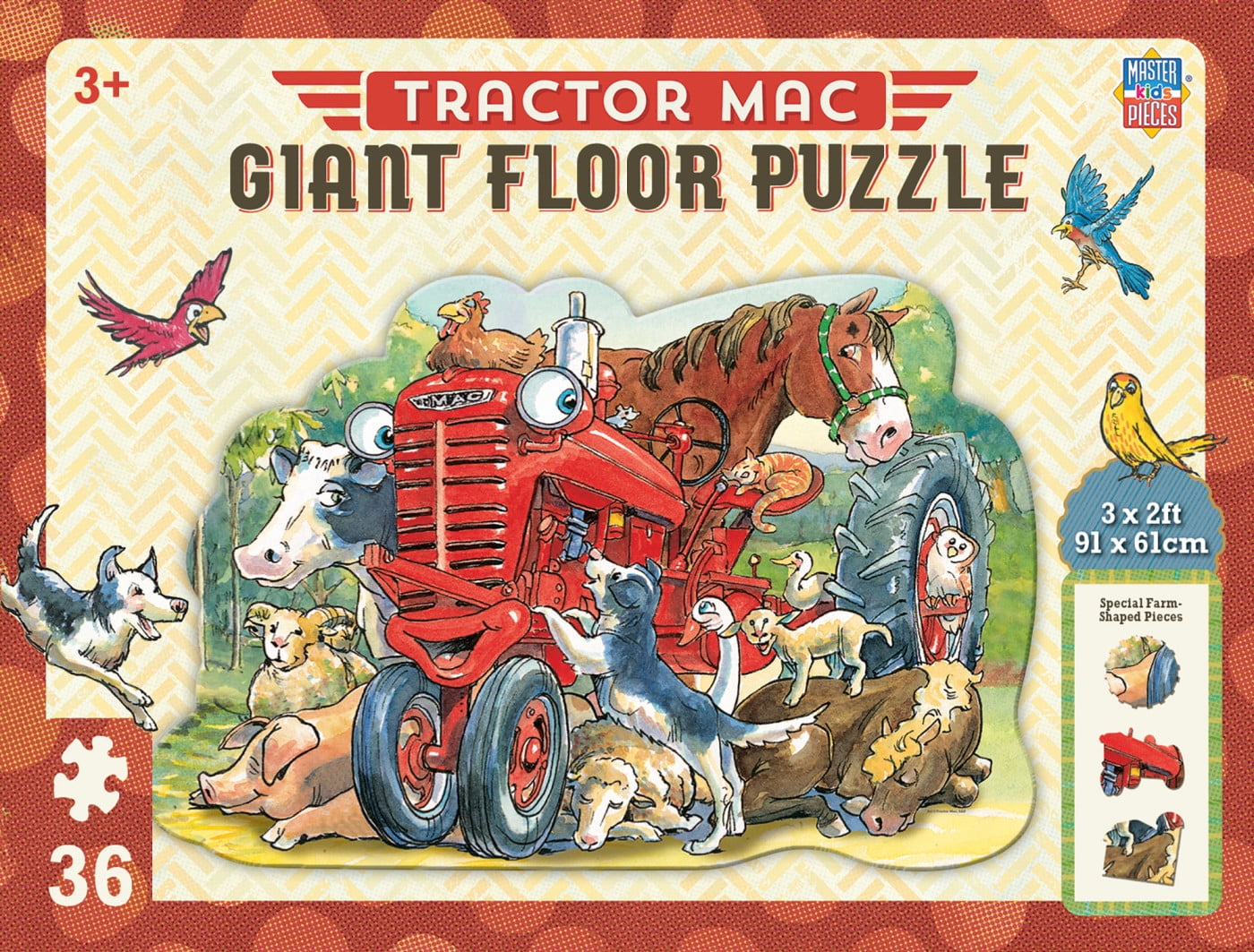 MasterPieces 36 Piece Jigsaw Puzzle for Kids Tractor Mac Floor Puzzle