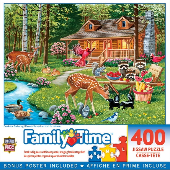 MasterPieces Family Time Creekside Gathering 400 Piece Jigsaw Puzzle - Fun for All Ages