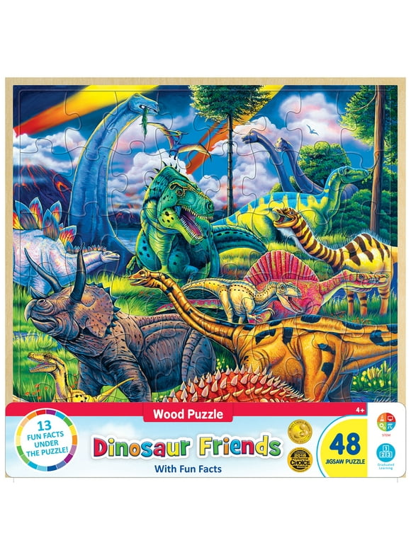 MasterPieces 48 Piece Jigsaw Puzzle for Kids - Dinosaur Friends - 12"x12"