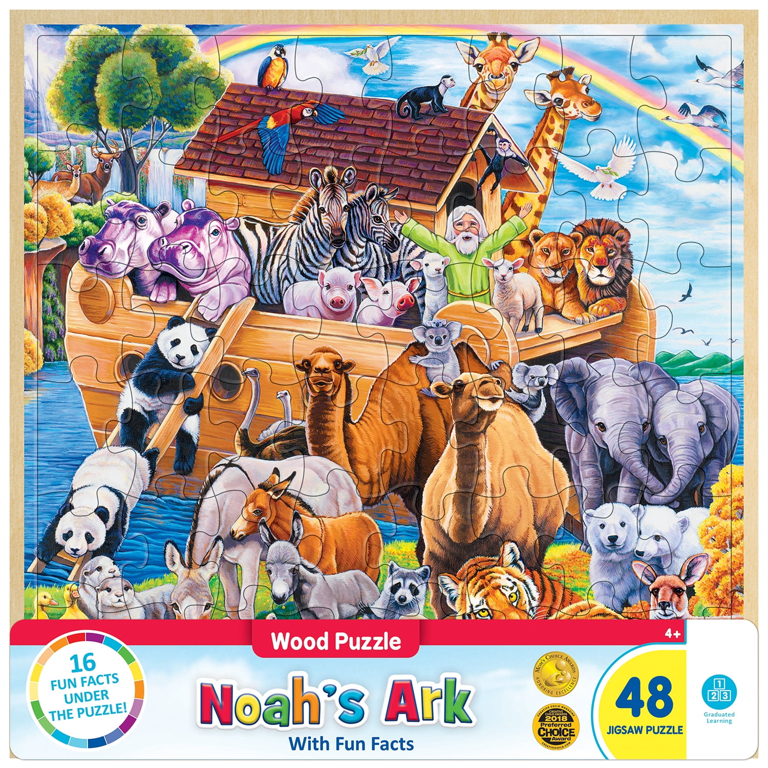 MasterPieces Wooden 48 Piece Jigsaw Puzzle for Kids - Noah's Ark
