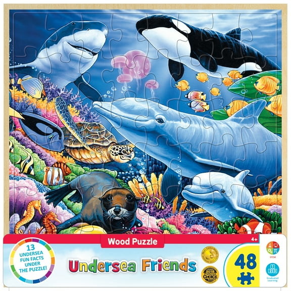 MasterPieces 48 Piece Jigsaw Puzzle for Kids - Undersea Friends - 12"x12"