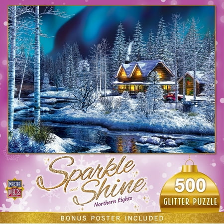 MasterPieces 500 Piece Glitter Christmas Jigsaw Puzzle - Northern Lights