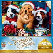 MasterPieces 500 Piece Glitter Christmas Jigsaw Puzzle - Santa Paws