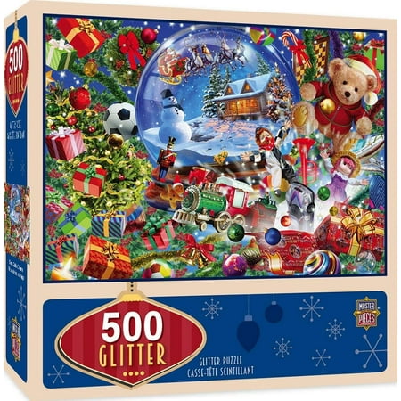 MasterPieces 500 Piece Glitter Christmas Jigsaw Puzzle - Snow Globe Dreams