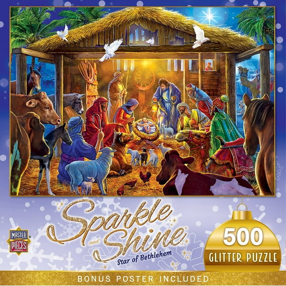MasterPieces 500 Piece Glitter Christmas Jigsaw Puzzle - Star of Bethlehem