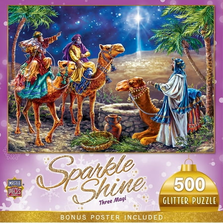 MasterPieces 500 Piece Glitter Christmas Jigsaw Puzzle - Three Magi