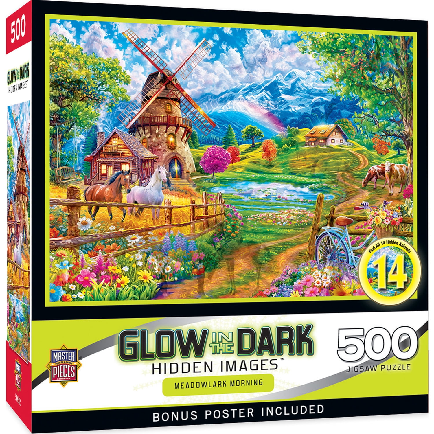 MasterPieces Hidden Images Glow In The Dark Puzzle, 500 Pc