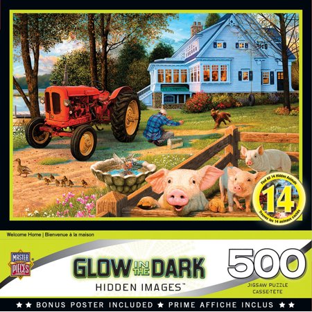 MasterPieces 500 Piece Glow in the Dark Puzzle - Welcome Home - 15"x21"