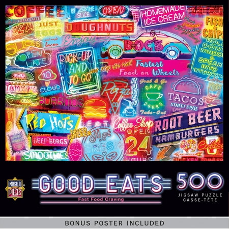 MasterPieces 500 Piece Jigsaw Puzzle - Fast Food Craving - 15"x21"