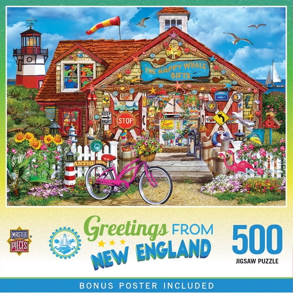 MasterPieces 500 Piece Jigsaw Puzzle - Greetings From New England - 15"x21"