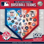 MasterPieces MLB Home Plate 500 Piece Jigsaw Puzzle - Sports Shaped Puzzle for Adults