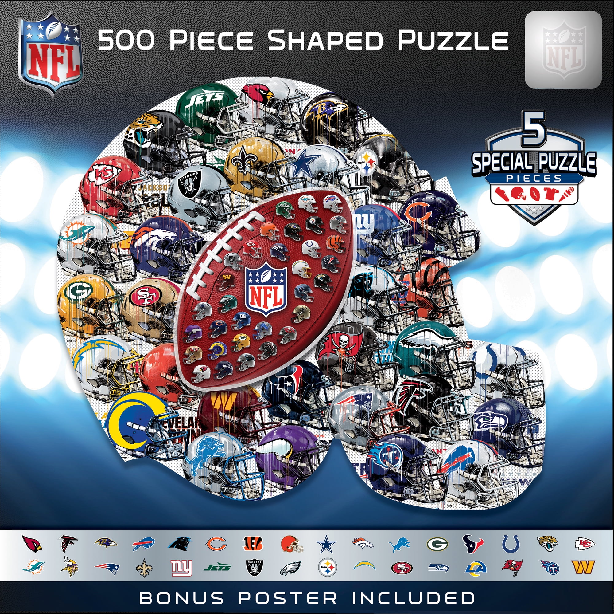 MasterPieces 500 Piece Jigsaw Puzzle - NFL Helmet Shaped - 25