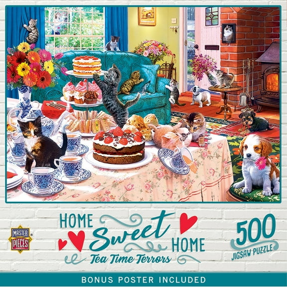 MasterPieces 500 Piece Jigsaw Puzzle - Tea Time Terrors - 15"x21"