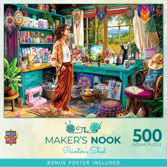 MasterPieces 500 Piece Jigsaw Puzzle for Adults - Painter's Shed - 15"x21"