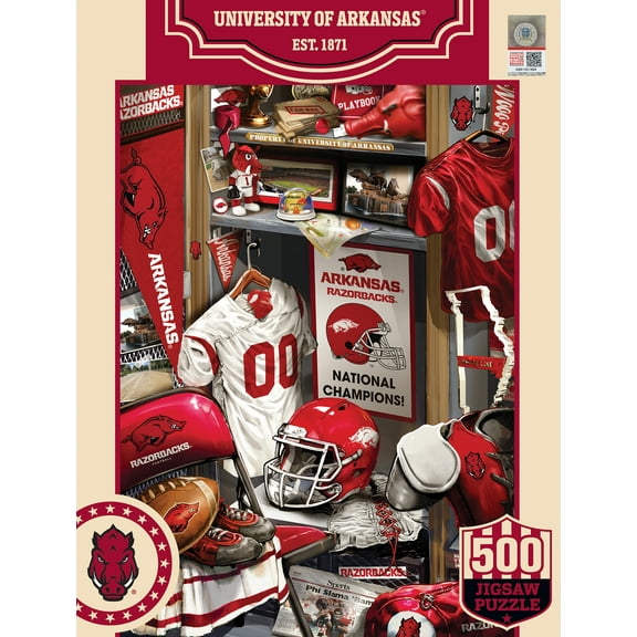MasterPieces 500 Piece Puzzle - Arkansas Razorbacks Locker Room - 15"x21"
