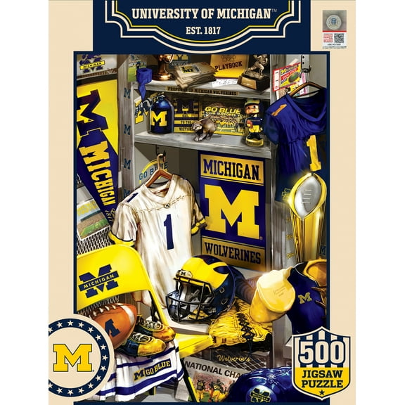 MasterPieces 500 Piece Puzzle - Michigan Wolverines Locker Room - 15"x21"