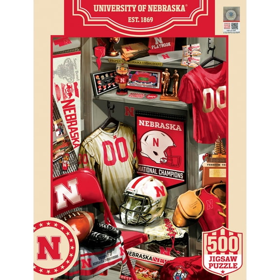 MasterPieces 500 Piece Puzzle - Nebraska Cornhuskers Locker Room - 15"x21"