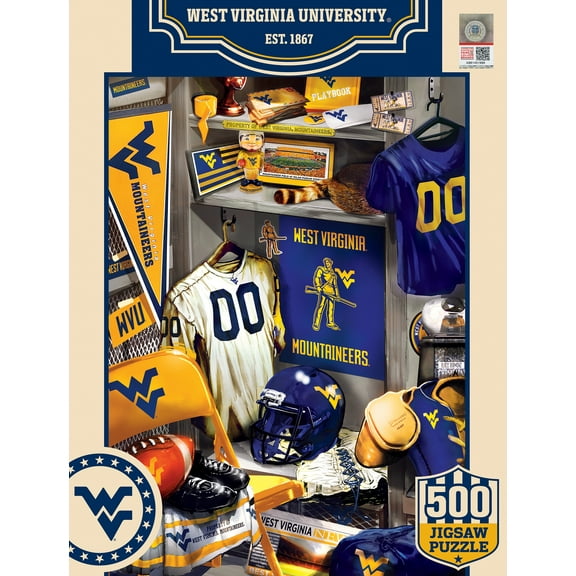 MasterPieces 500 Piece Puzzle - West Virginia Mountaineers Locker Room - 15"x21"