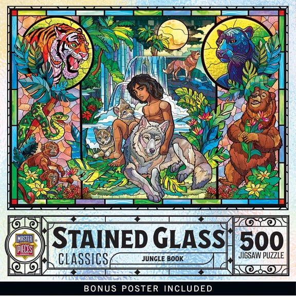 MasterPieces 500 Piece Stained Glass Jigsaw Puzzle - Jungle Book - 15"x21"
