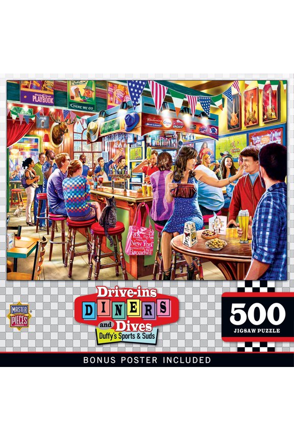 500 Piece Jigsaw Puzzle - Duffy's Sports & Suds - 15"x21"